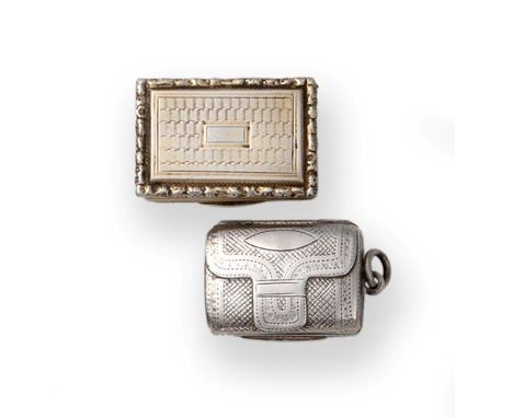 A George III and a George IV Silver Vinaigrette, The First by John Lawrence, Birmingham, 1818, The Second by Thomas Parker, B