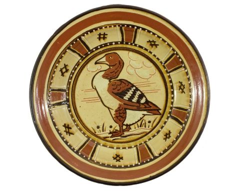 Harold and Phoebe Stabler for Carter, Stabler and Adams, a Poole Pottery slipware charger, circa 1924, ogee section bowl form