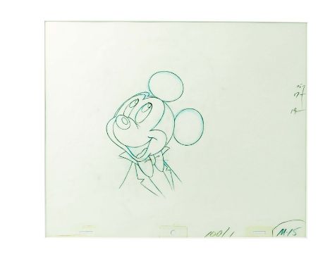 An original production drawing of Mickey Mouse (Walt Disney, 1930's), drawn on 3-peghole animation paper, numbered M-15 botto