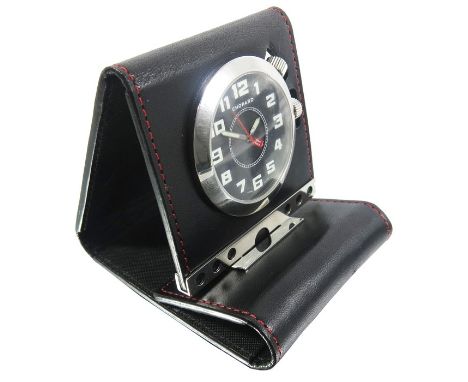 A Chopard Mille Miglia travel alarm clock, model number 51/8955/02, in original box with certificate