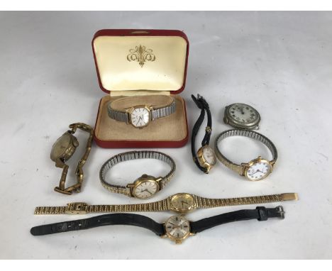 Vintage ladies' wristwatches including Ingersoll, Sekonda, Tissot and Rotary, together with a gentleman's inter-War nickel-ca