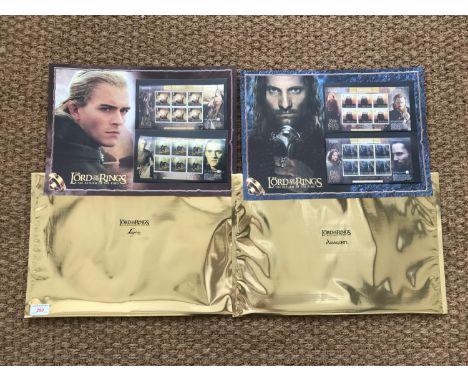 Limited Edition "Lord of the Rings : The Return of the King" Isle of Man post stamp collections, including an "Aragorn" gold 