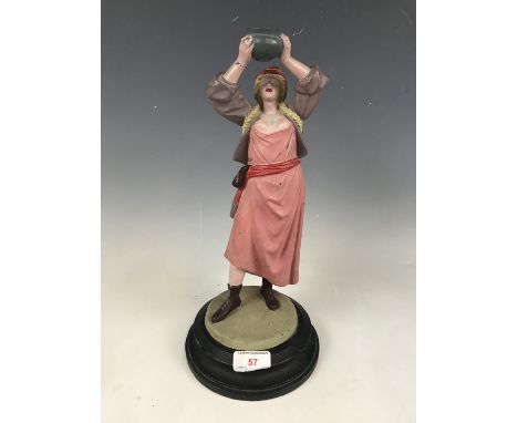 A continental spelter figural table lamp base