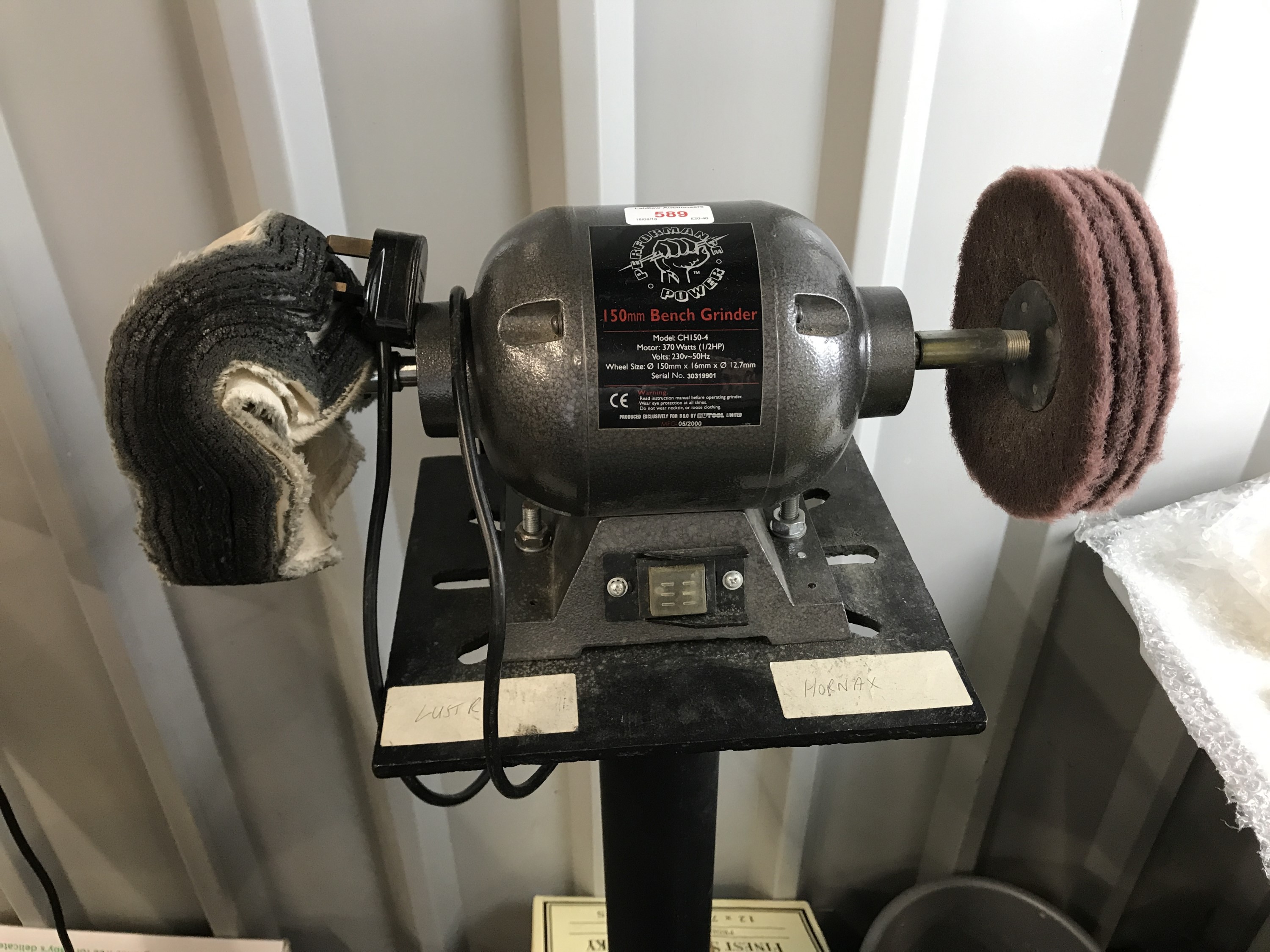 A Performance power 150 mm bench grinder, model CH1504