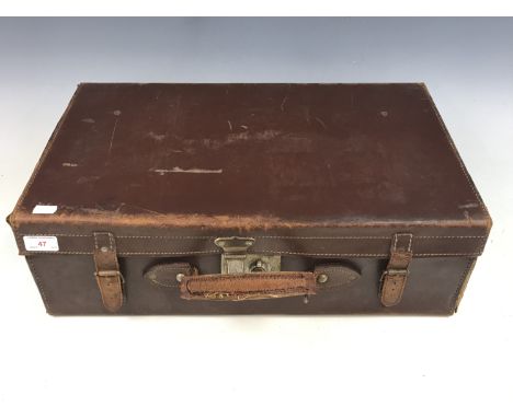A vintage leather suitcase