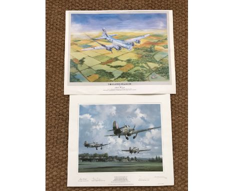 A signed Michael Turner print entitled Hurricanes From Henley together with The Glatton Straggler print by John C Wilson, 49.