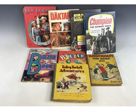 Vintage children's annuals, to include the Knockout Fun Book 1953, Toby Twirl Adventures, The Bimbo Book, Walt Disney's "Thum