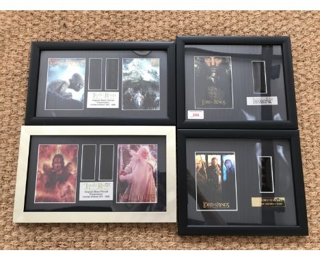 Three Lord of the Rings 35mm film cell presentations, The Return of the King, certified by Excalibur, the largest measuring 7