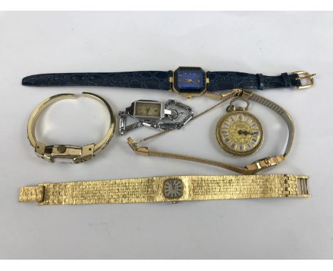 Vintage wristwatches including a 1940s lady's Newmark wristwatch with paste set lever-action bangle, a 1960s Ingersoll, a Car