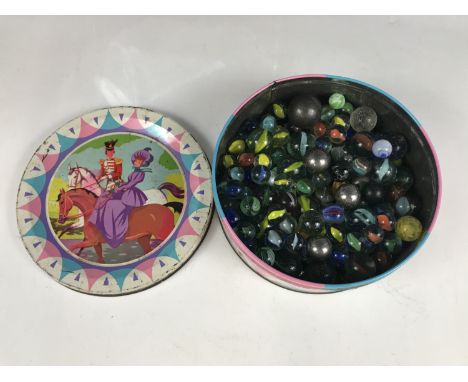A quantity of vintage marbles
