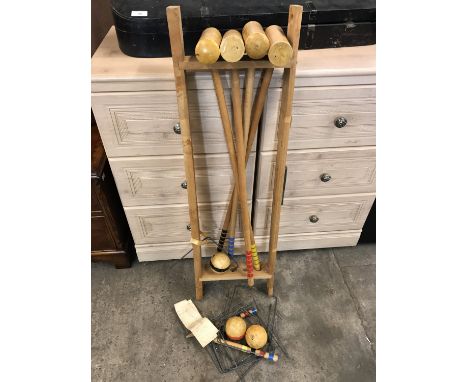 A vintage croquet set