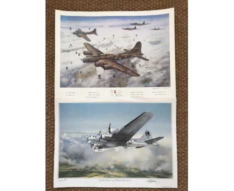 A signed Geoffrey Nutkins print entitled B-17 G Mon Tete Rouge II 452nd. BG 8th AF Deepham Green 1944 together with a Blake M