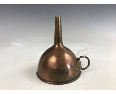 A 1930s SS Nieuw-Amsterdam Holland-America Line ocean liner "First Class Only" copper wine funnel 