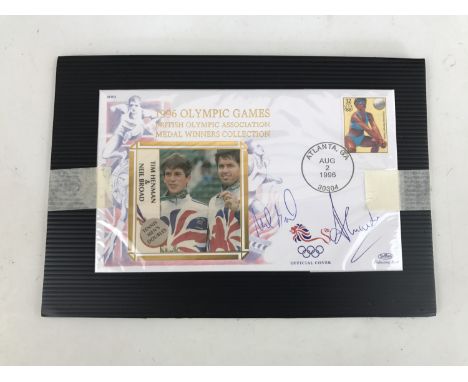 A Benham's 1996 Olympic Games 'Medal Winners Collection' autograph First Day Cover, signed by Tim Henman and Neil Broad 