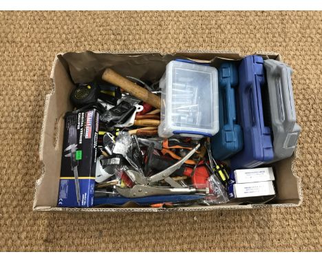 A quantity of tools including a Sealey digital Vernier calliper, screwdrivers and pliers etc