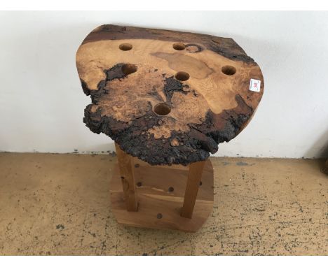 A quality hand-crafted burr-wood stick stand