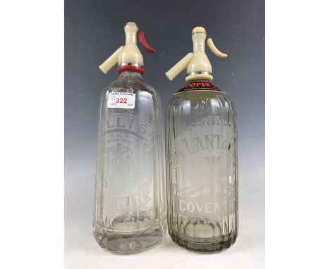 Two vintage soda syphons including Ellis Ruthin and W. Lant & Co of Coventry