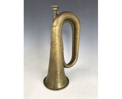 A Mayers & Harrison Ltd post-War British military issue brass bugle, dated 1965