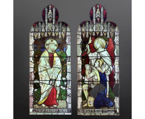 The Veterans and The Fallen of the First and Second World Wars, a dedicated pair of stained glass lancet windows, 'To the Glo