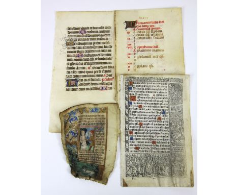 Book of Hours, an illuminated vellum page illustrated with the martyrdom of St Sebastian, late 15th century / early 16th cent