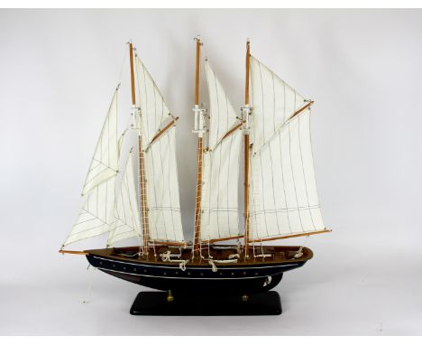 A scale model of the 'Marco Polo' raised on ebonised plinth base, 70cm high 