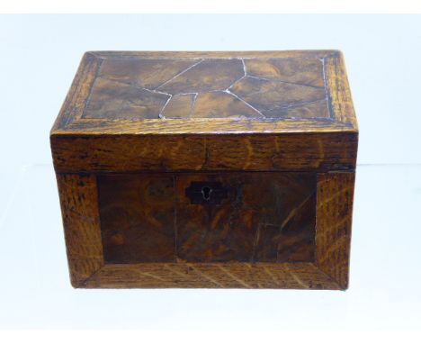 A Gentleman's Oak and Walnut Trinket Box, together with a vintage compass.