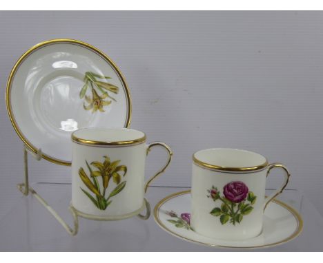 Eight Royal Worcester Coffee Cups and Six Saucers, floral design and mixed designs. (14)