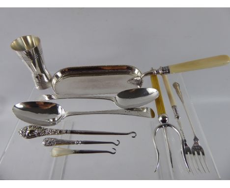 A Collection of Miscellaneous Silver and Silver Plate, including two Georgian serving spoons, London hallmark dd 1792, mm GG 