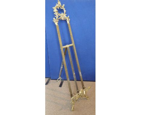 A Brass Picture Easel, in the Art Nouveau style, approx 160 cms