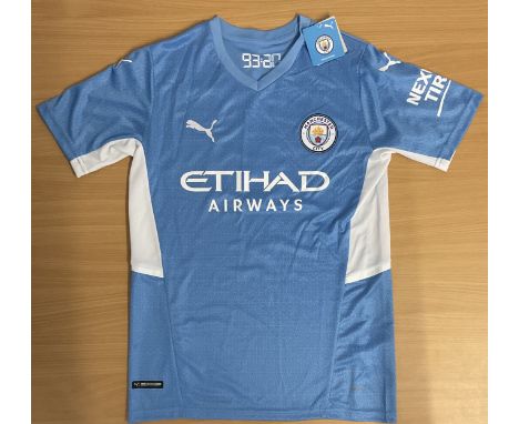 Football Pep Guardiola signed Manchester City home replica shirt. Good condition. All autographs come with a Certificate of A