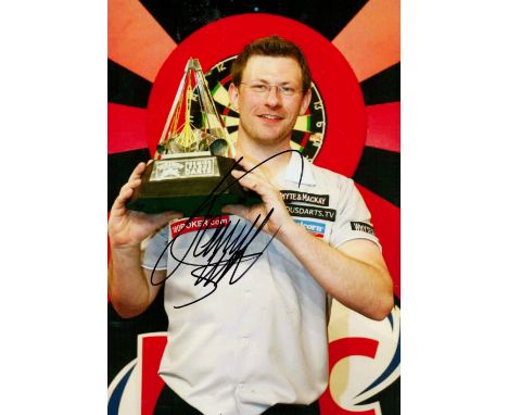 Darts James Wade signed 12x8 colour photo. James Martin Wade, born 6 April 1983, is an English professional darts player, cur