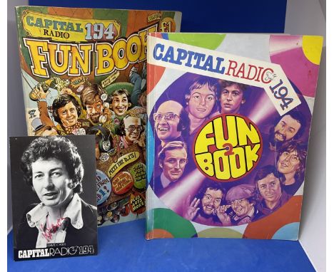 Dave Cash signed vintage Capital Radio postcard plus copies of the Capital Radio Funbook 1 and 2, both from his own collectio