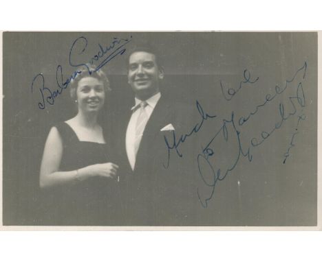 Derek Goodwin, Bob Monkhouse's writing partner, vintage candid photo with his wife who has also signed. Good condition. All a