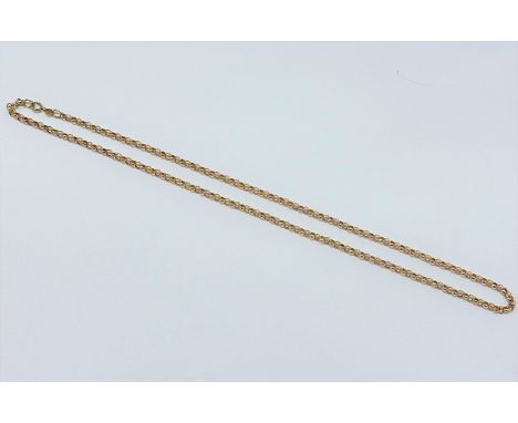 A 9ct gold belcher link chain necklace, (L 25cm), (3.72g)