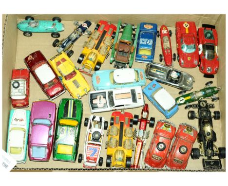 Corgi Toys Group Of Unboxed Racing &amp; Competition Cars. To Include E-Type jaguar, Morris Mini Cooper, Adams 4x Engine Drag