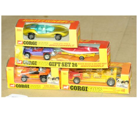 Corgi Whizzwheels Group Of 3x Cars &amp; Gift Set. (1) 165 Adams 4x Engined Drag -Star Dragster, (2) 384Adams Bros. Probe 16 