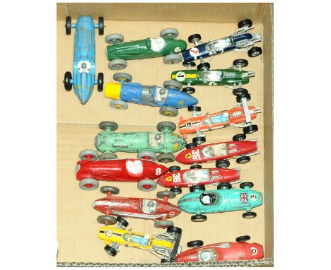 Corgi and Dinky a unboxed Racing car group to include Corgi Cooper Maserati Formula I, Corgi Lotus Climax Formula I, Dinky Ta