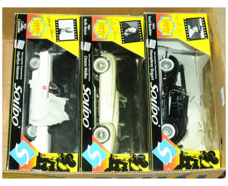 Solido a boxed group to include 1955 Cadillac Convertible (Marilyn Monroe), 1961 Rolls Royce (Orson Wells) &amp; 1934 Ford Ro