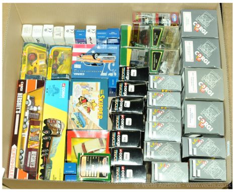 Corgi a boxed group to include 403 Skip Dumper, 50 Massey-Ferguson Tractor MF50B, 3400H Superhauler 'Hershey's Milk Chocolate