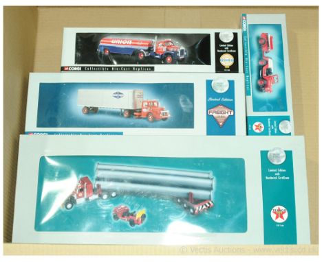 Corgi a boxed group to include US55704 Kenworth with Pipe Load Dolly &amp; Mutt, 50704 Mack Lj Artic with Bull-nosed Trailer,