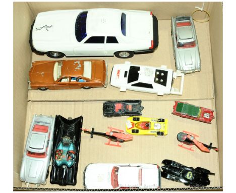 A unboxed TV &amp; Film group to include Corgi Batmobile (With both Batman &amp; Robin figures), Corgi Juniors Shazam Vehicle
