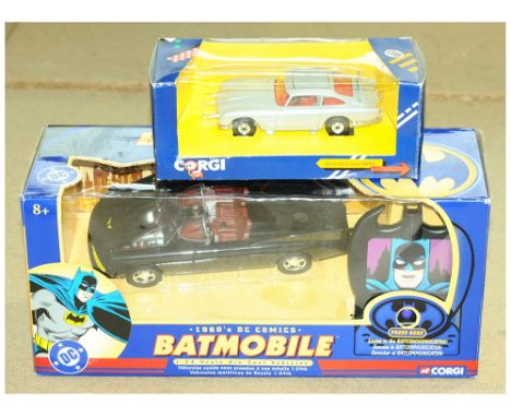 Corgi a boxed TV &amp; Film group to include 77501 1960s DC Comics Batmobile &amp; 271 James Bond Aston Martin. Conditions ge