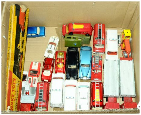 Dinky Toys Mixed Group Of Unboxed Vehicles. To Include Bedford TK Recovery Truck, Ford Transit - Ambulance, Land Rover Fire T