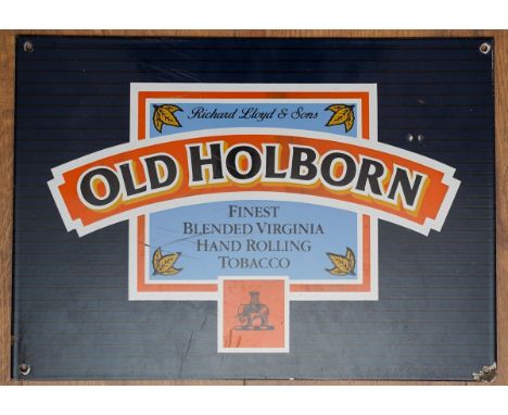 An Old Holborn (Richard Lloyd &amp; Sons) Finest Blended Virginia Hand Rolling Tobacco enamelled advertising sign, approx 30 