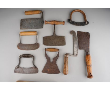 A collection of eight vintage herb choppers, various designs and shapes, one stamped F. Herder to the blade (8)