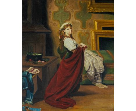 20th Century Continental School, The Dressing Up Drawer, study of a girl in a grand interior, oil on canvas, unsigned, 60cm x