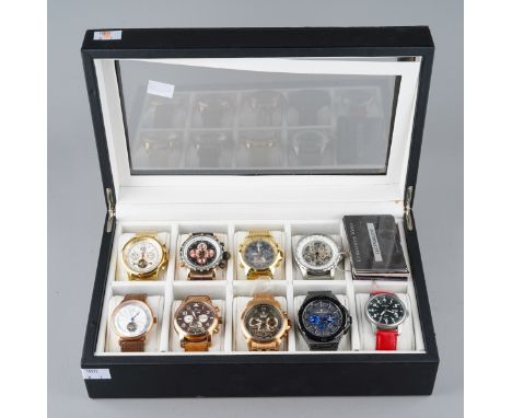 Collection of 9 vintage men's wristwatches to include 6 Constantin Weisz  ones with certificates and 2 others. all new in not