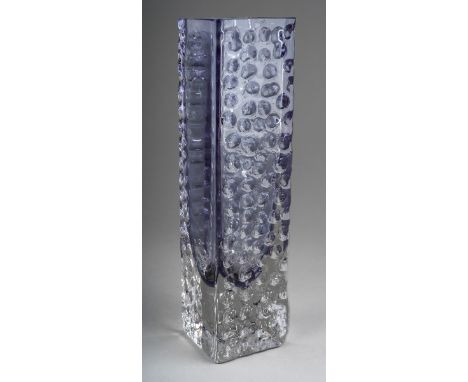 Whitefriars nail head vase lilac, designed by Geoffrey Baxter, 17cm high