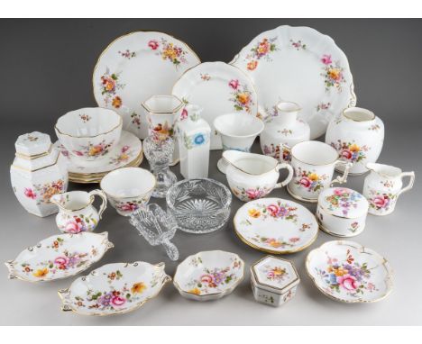 A collection of Royal Crown Derby "Derby Posies" to include plates, milk jugs, sugar bowl, two handled mug, posy vase, bon bo