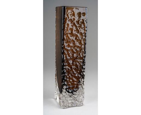 Whitefriars nail head brown/ black  vase, designed by Geoffrey Baxter, 17cm high